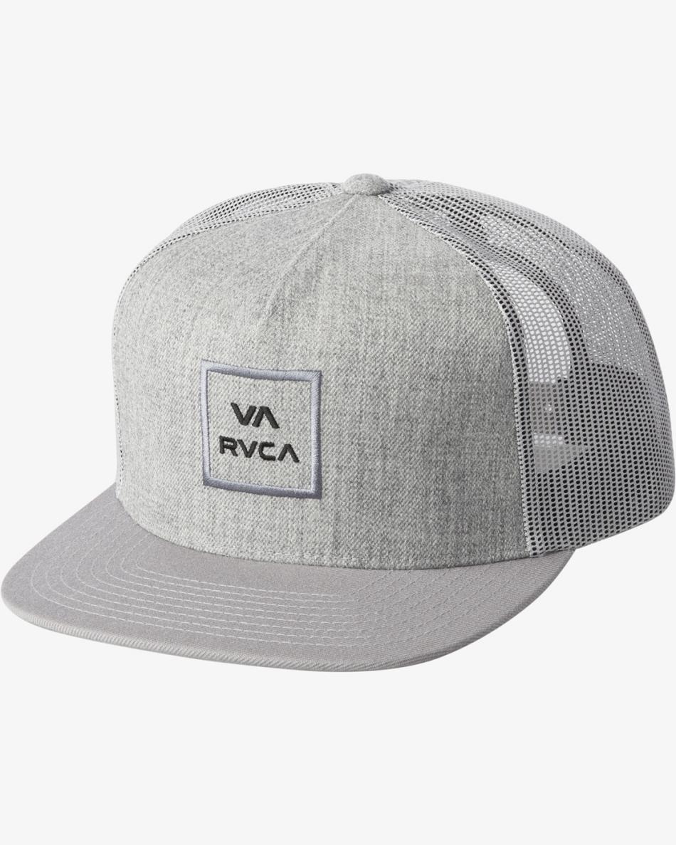 Heather Grey/Black Rvca VA All The Way Trucker Men\'s Hats | USDFL59872