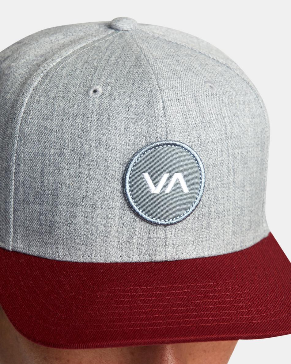 Heather Grey Rvca VA Patch Snapback Men's Hats | FUSUI59815