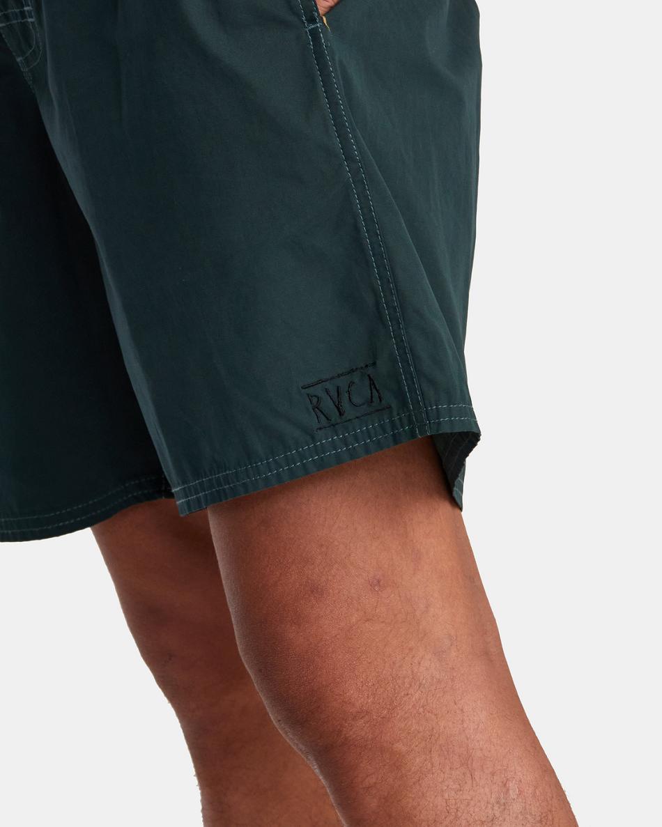 Hunter Green Rvca Opposites Elastic 2 17 Men's Shorts | YUSVQ93023