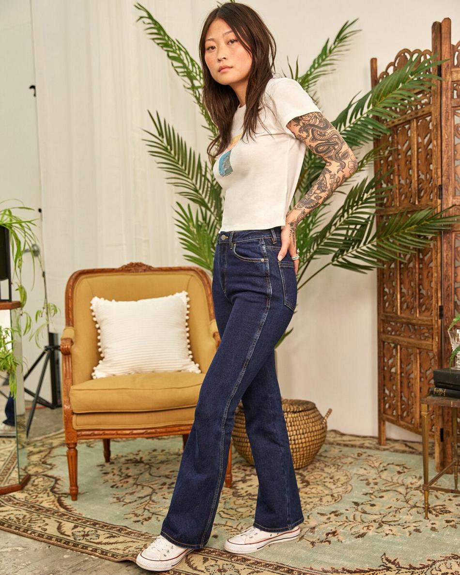 Indigo Rvca Camille Rowe Livin Denim Pants Women's Jeans | USDFL12841