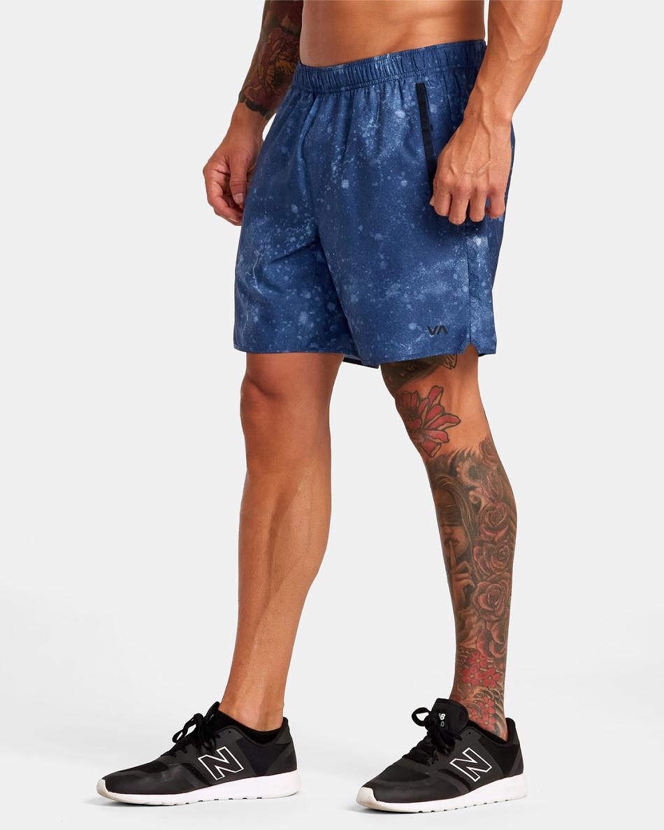 Indigo Tie Dye Rvca Yogger IV Elastic 17 Men's Shorts | AUSWC52876