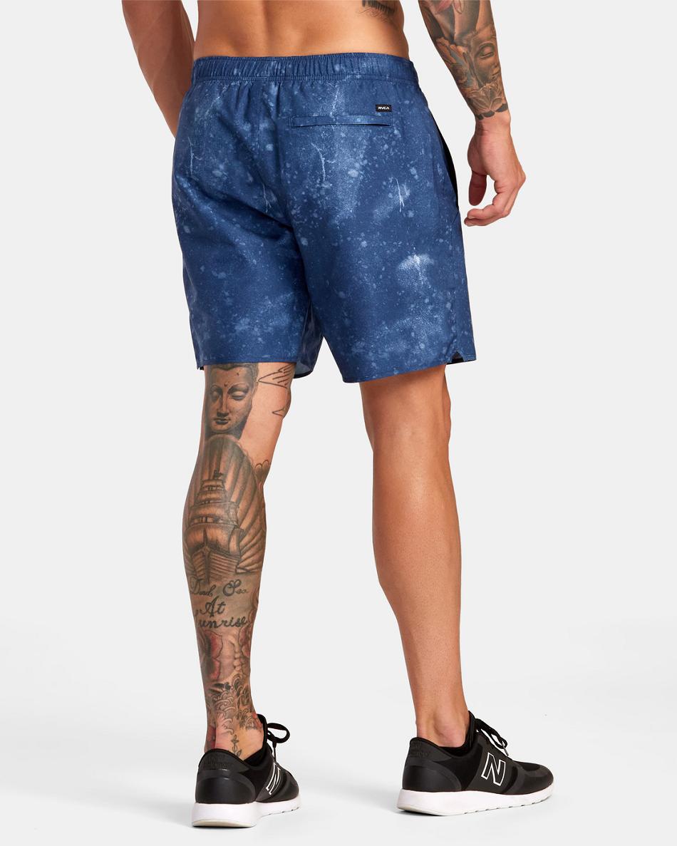 Indigo Tie Dye Rvca Yogger IV Elastic 17 Men's Shorts | AUSWC52876