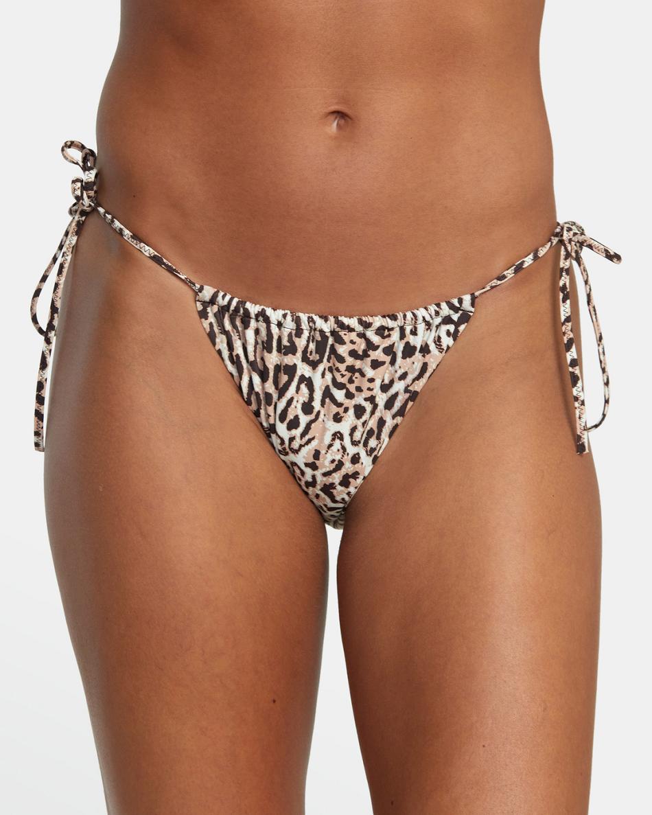 Java Rvca Meow Slide Tie Skimpy Women's Bikini Bottoms | USDYB96961