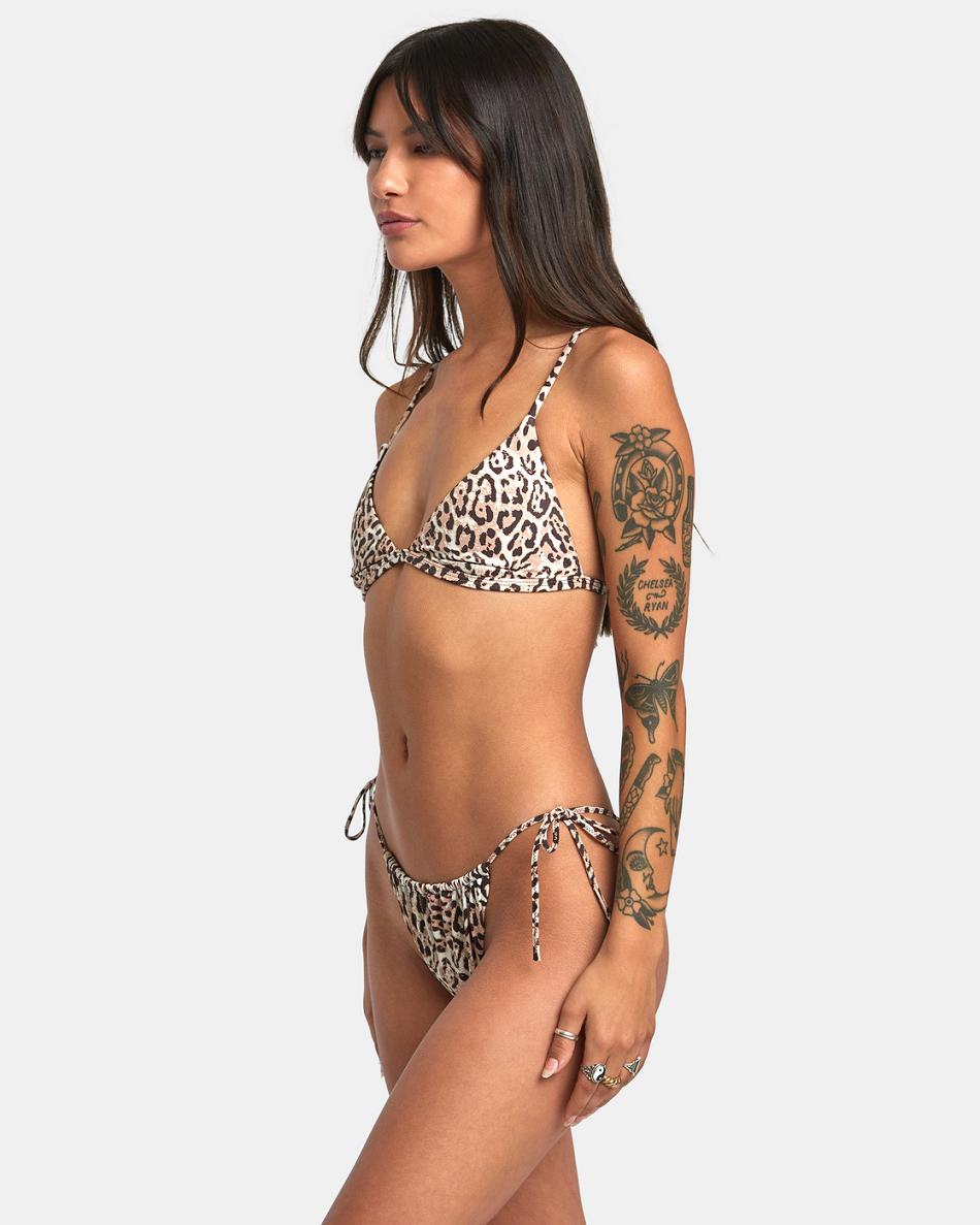 Java Rvca Meow Slide Tie Skimpy Women's Bikini Bottoms | USDYB96961
