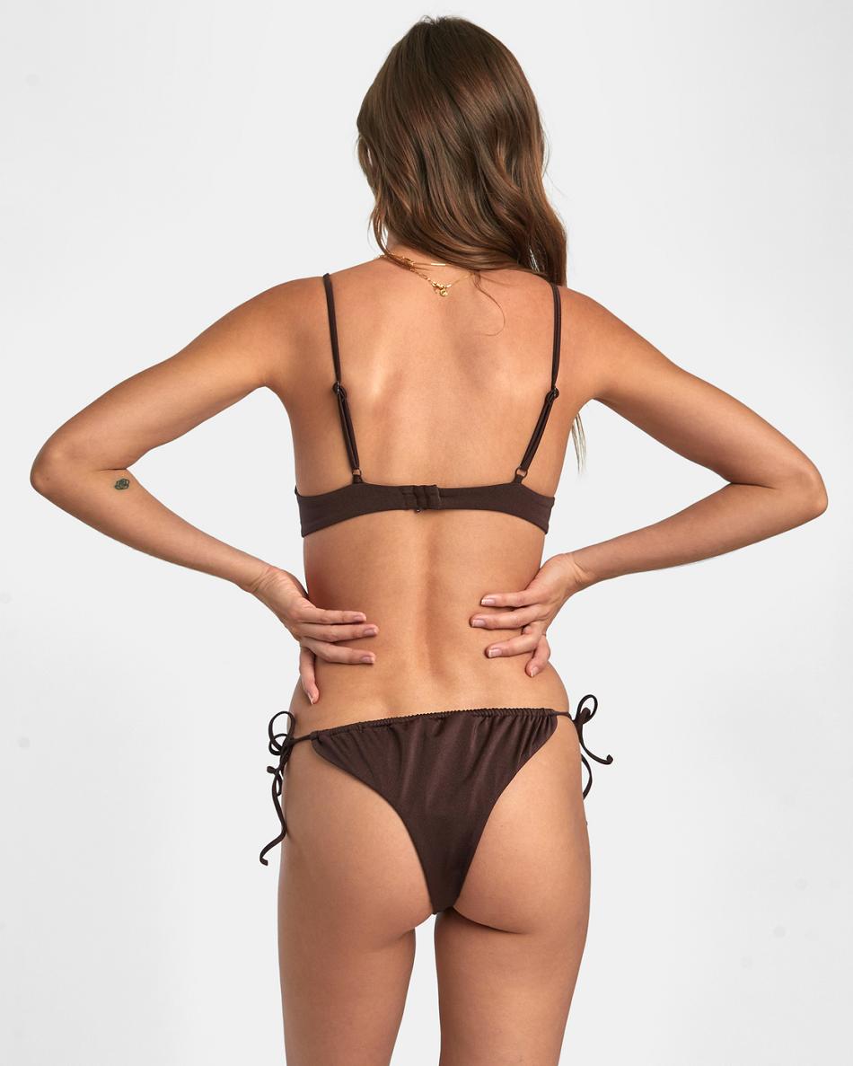 Java Rvca Solid Shimmer Underwire Women's Bikini Tops | YUSVQ85273