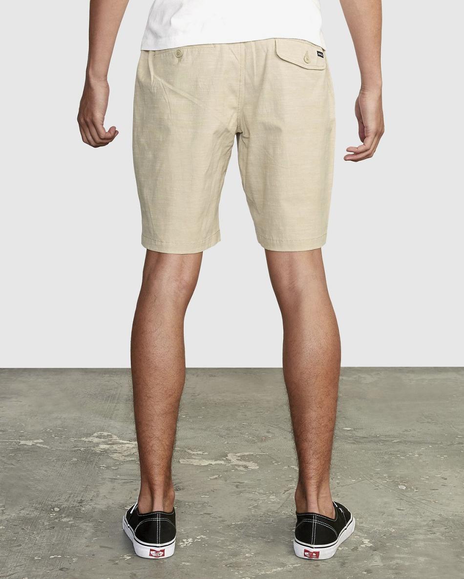 Khaki Rvca All Time Solid Coastal Hybrid 19 Men's Shorts | GUSEC56784