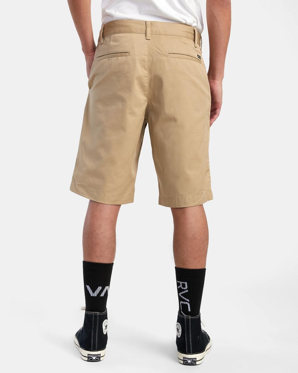 Khaki Rvca Americana 22 Men's Shorts | USDFL59860