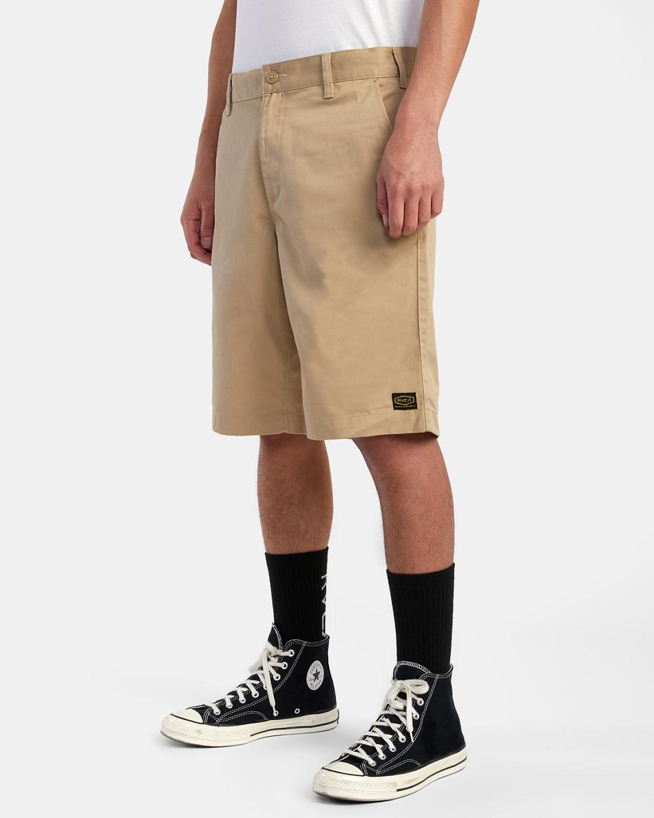 Khaki Rvca Americana 22 Men's Shorts | USDYB24009