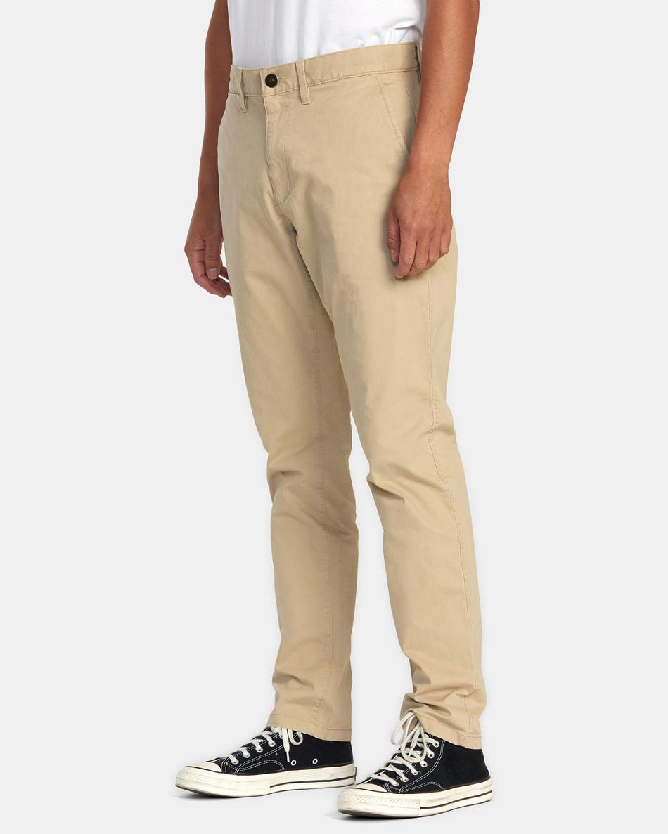 Khaki Rvca Daggers Chino Men's Pants | LUSTR63233