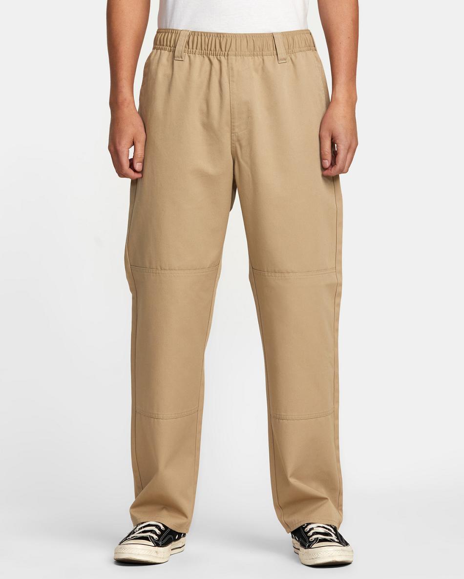 Khaki Rvca Recession Collection Americana Elasticized Men's Pants | USXBR35299