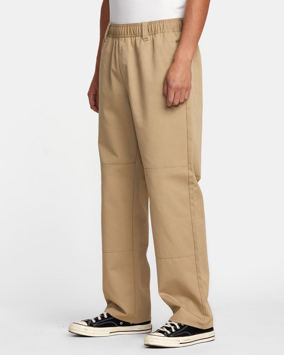 Khaki Rvca Recession Collection Americana Elasticized Men's Pants | USXBR35299