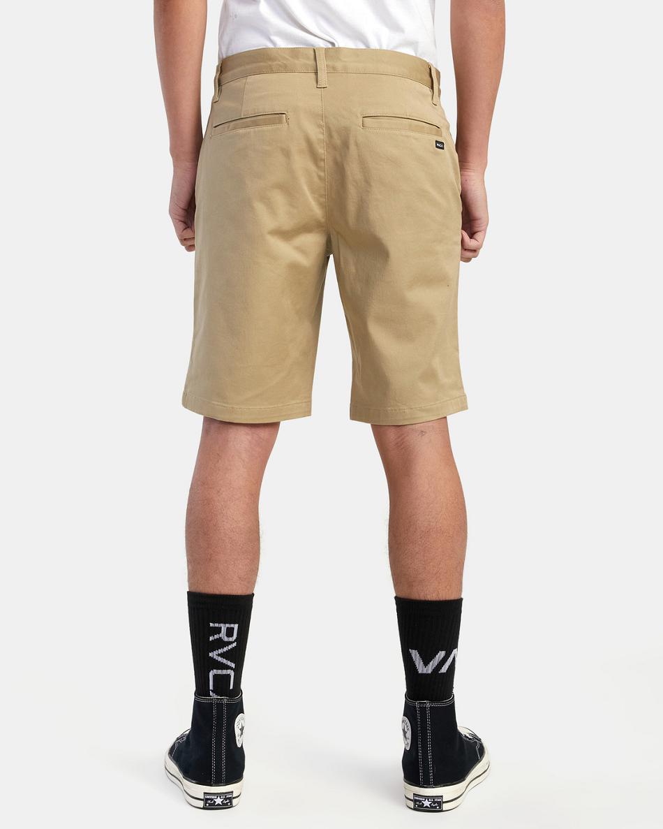 Khaki Rvca Weekend Stretch Chino 20 Men's Shorts | EUSHC97115