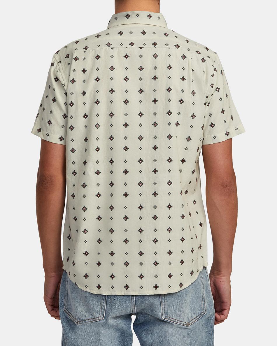 Latte Rvca Do Dobby Short Sleeve Men's T shirt | EUSHC50036