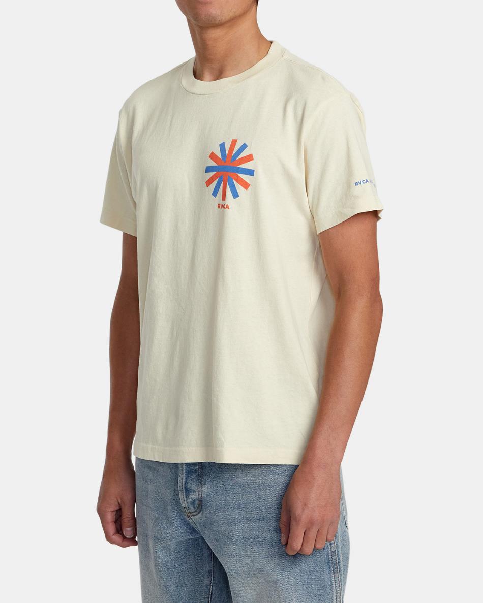 Latte Rvca Jesse Brown Asterisk Tee Men's Short Sleeve | AUSDF70612