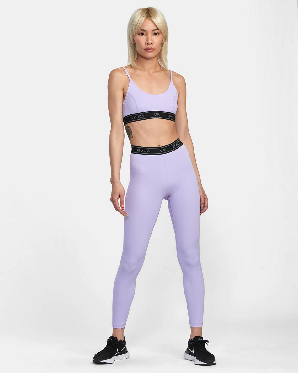 Lavender Rvca Base Women's Workout Tops | YUSVQ89326