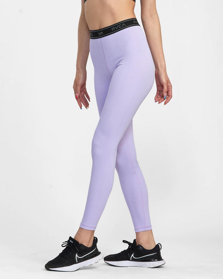 Lavender Rvca Base Workout Women's Leggings | USZPD67716