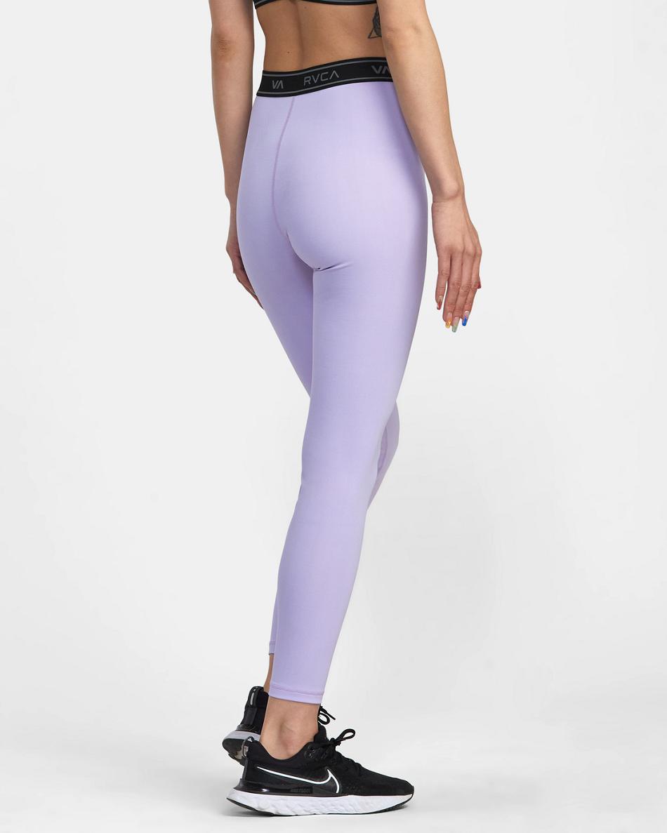 Lavender Rvca Base Workout Women's Leggings | USZPD67716