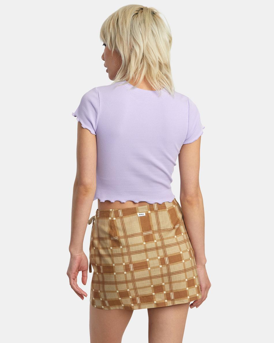 Lavender Rvca Bloomed Classmate Women's T shirt | PUSQX94970