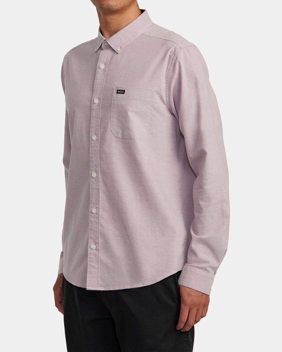 Lavender Rvca Do Stretch Long Sleeve Men's T shirt | QUSUV17178