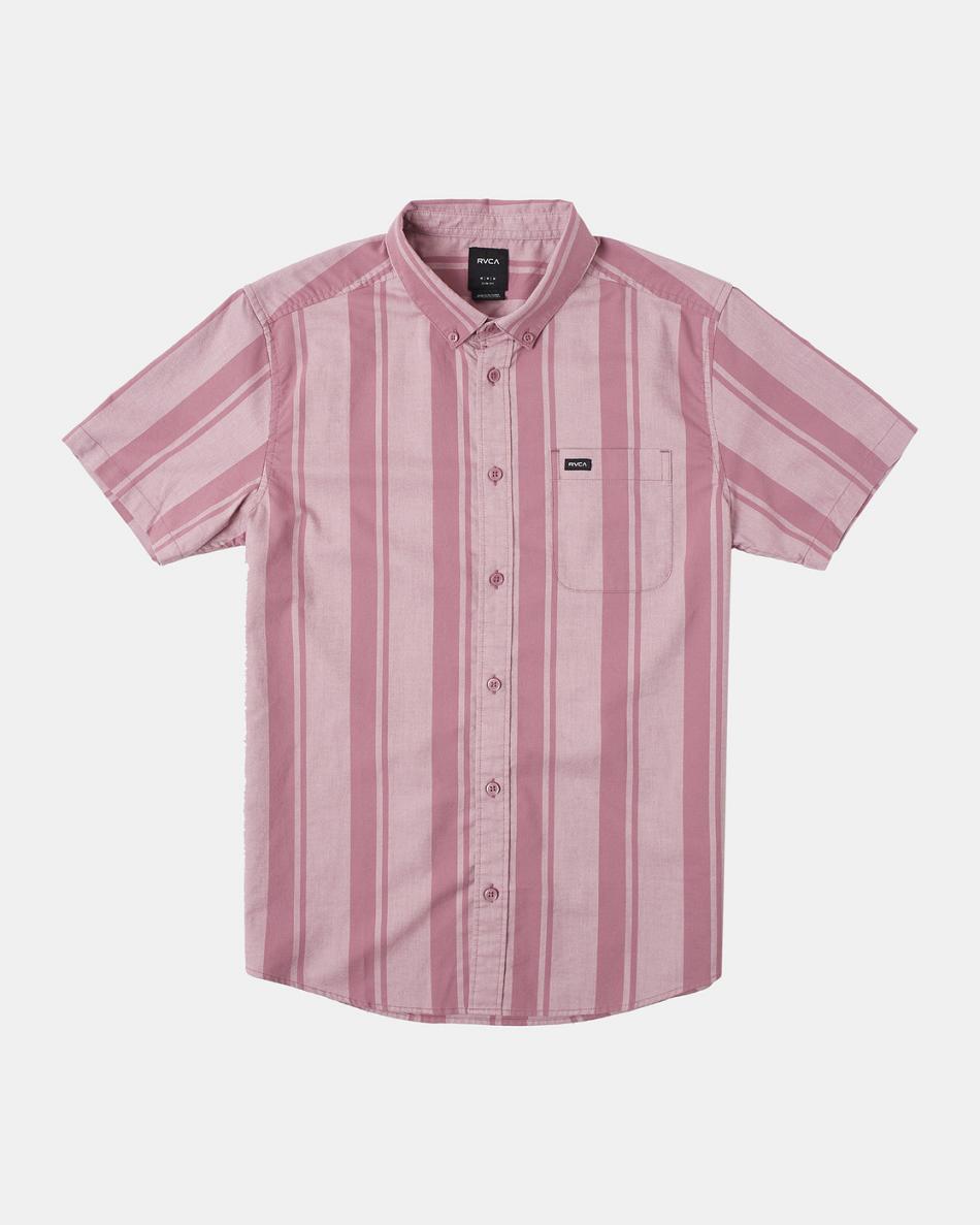 Lavender Rvca Do Stretch Stripe Short Sleeve Men\'s T shirt | USDYB78209
