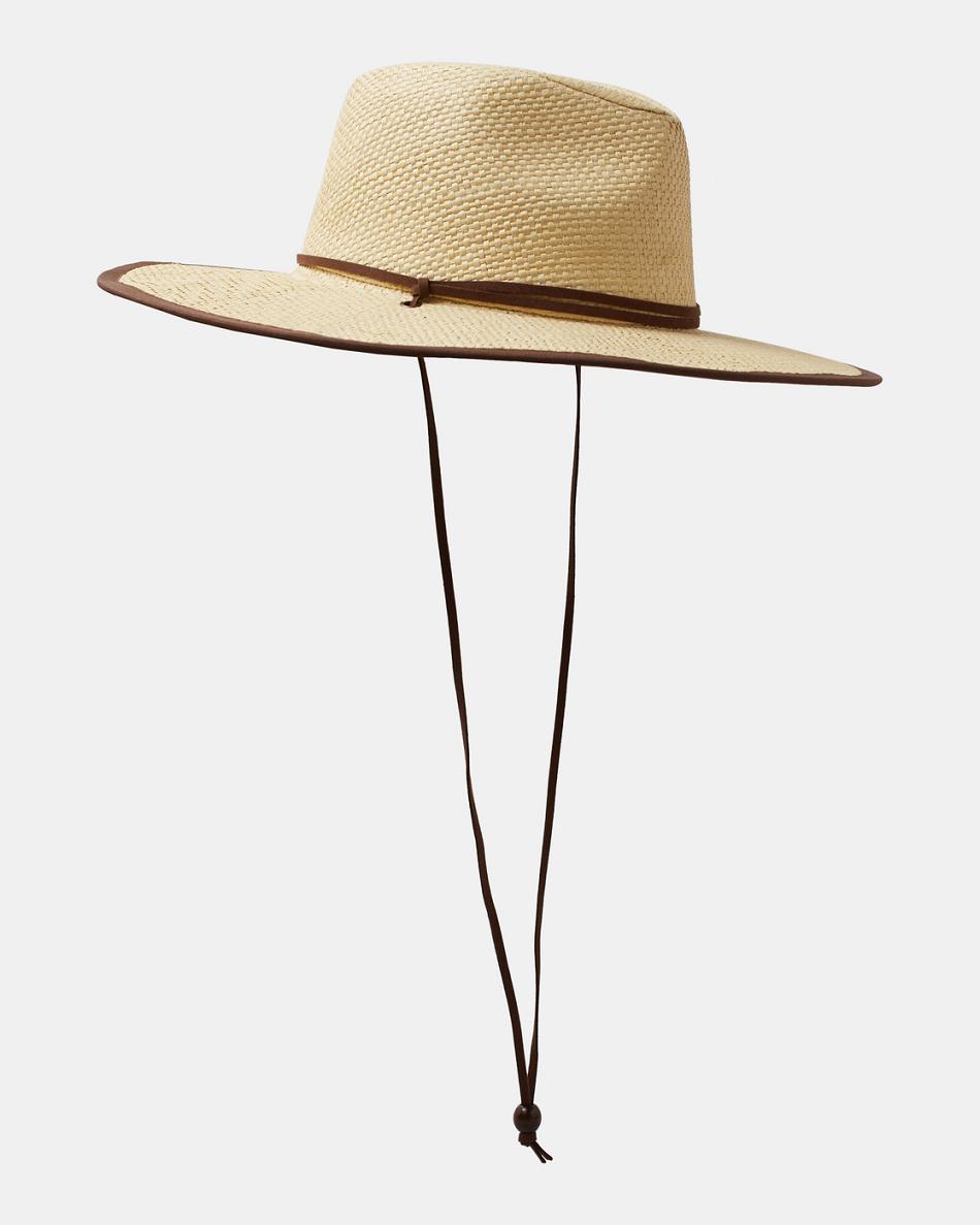 Light Brown Rvca Straw Men's Hats | ZUSMJ92220