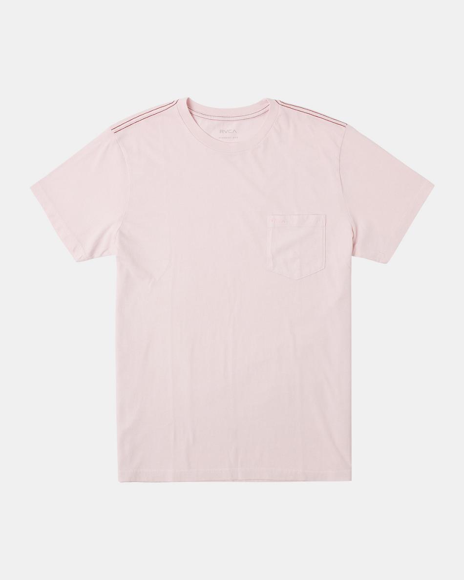 Light Pink Rvca PTC II Pigment Tee Men\'s Short Sleeve | USJVR53308