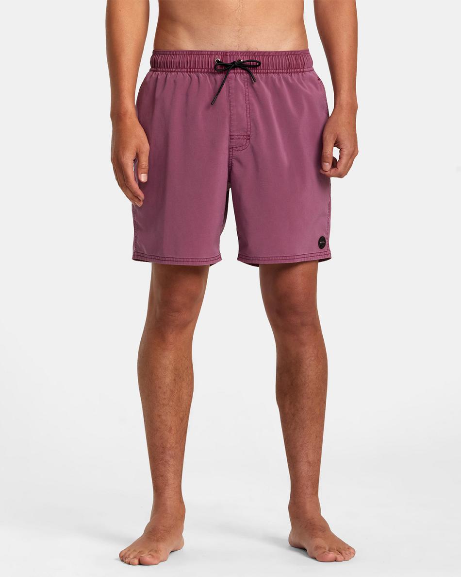 Light Purple Rvca Pigment Elastic 17 Men's Shorts | ZUSMJ72669