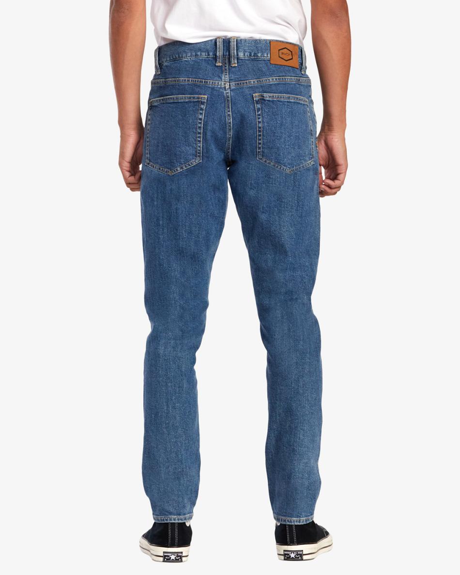 Light Vintage Wash Rvca Weekend Straight Fit Men's Jeans | USXBR91210