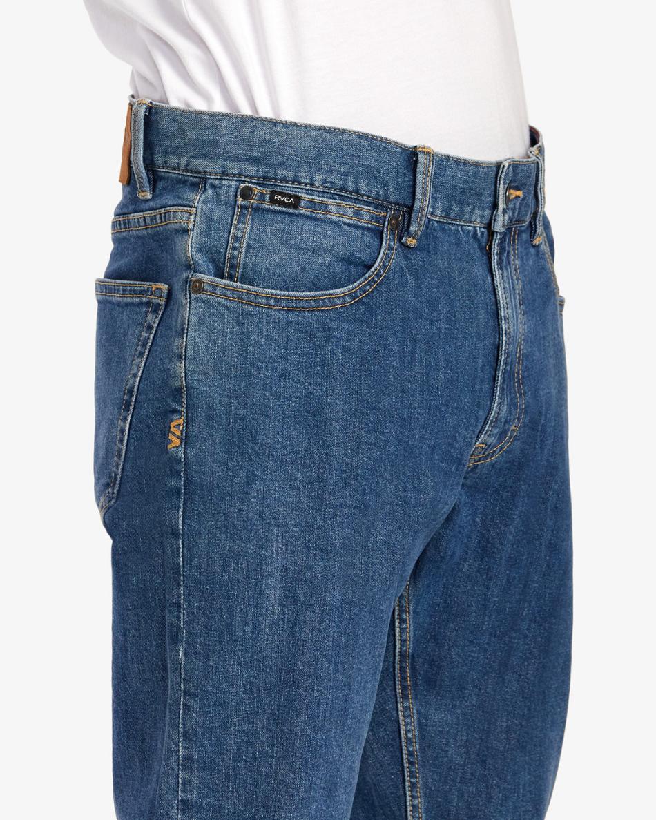 Light Vintage Wash Rvca Weekend Straight Fit Men's Jeans | USXBR91210