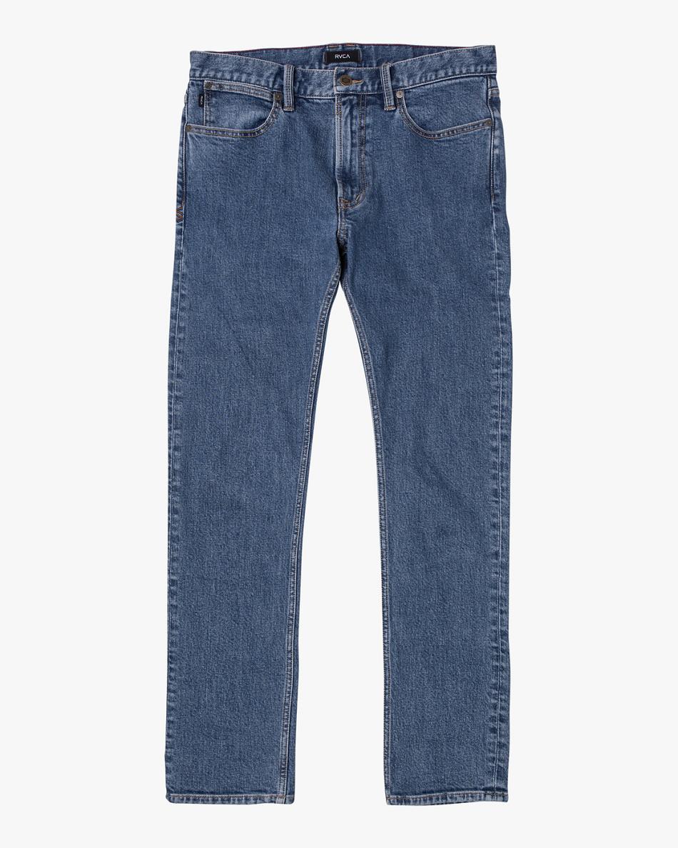 Light Vintage Wash Rvca Weekend Straight Fit Men\'s Jeans | USXBR91210