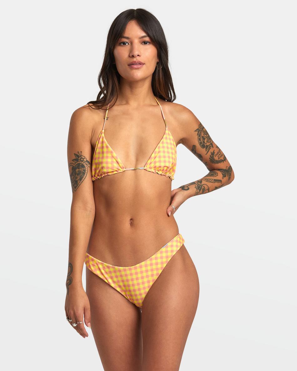 Lilikoi Rvca Sunkissed Slide Reversible Triangle Women\'s Bikini Tops | USQCS49314