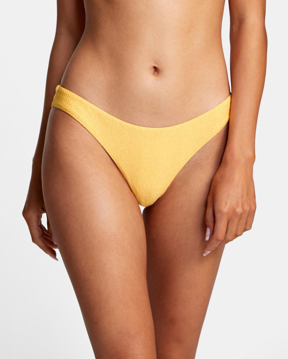 Marigold Rvca Brightside Cheeky Women's Bikini Bottoms | MUSHR67024
