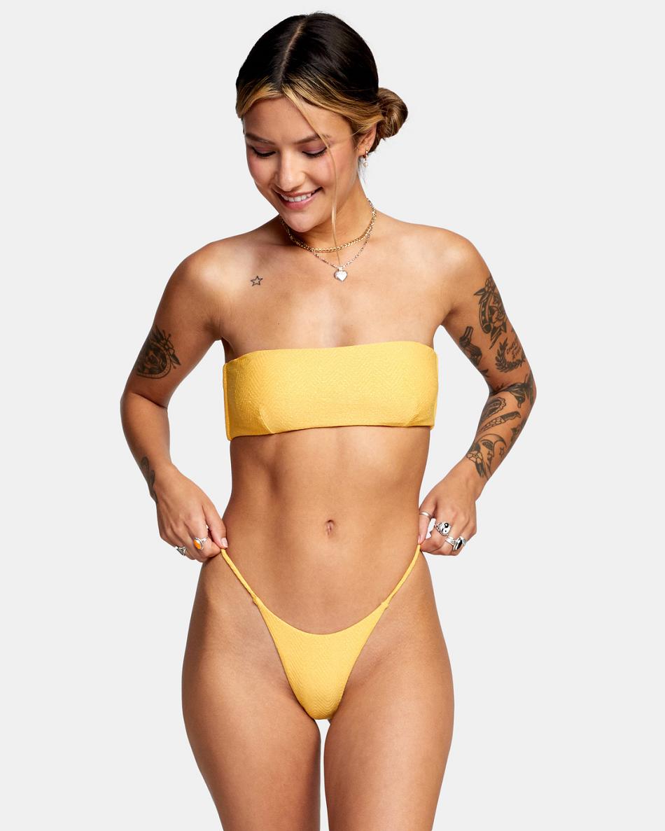 Marigold Rvca Brightside Skimpy French Women's Bikini Bottoms | USQCS29091