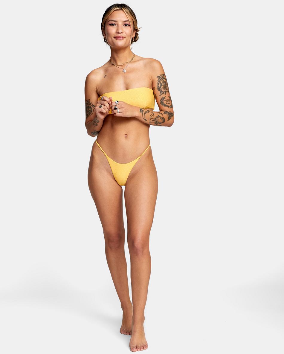 Marigold Rvca Brightside Skimpy French Women's Bikini Bottoms | USQCS29091