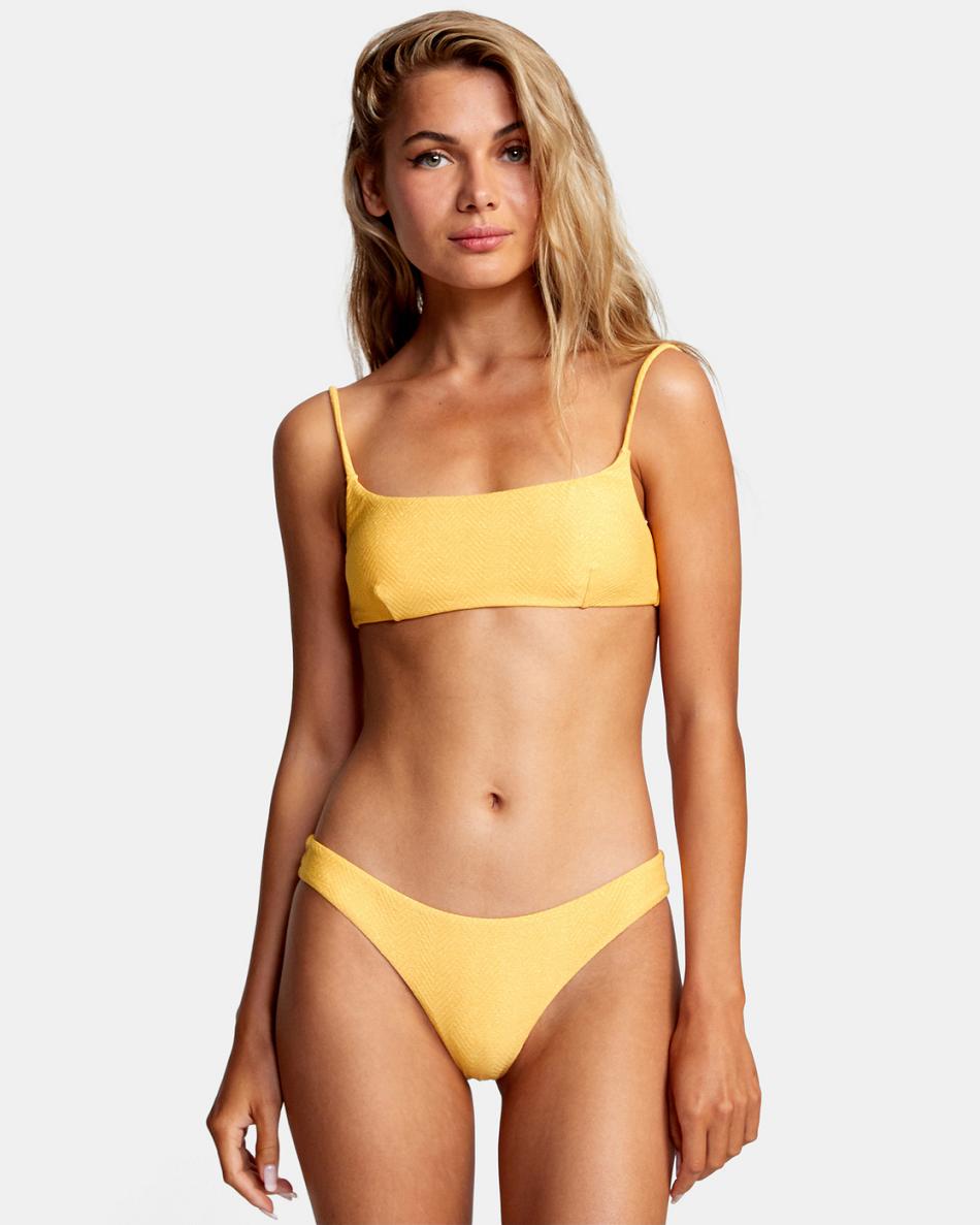 Marigold Rvca Brightside Women\'s Bikini Tops | USQAV77086