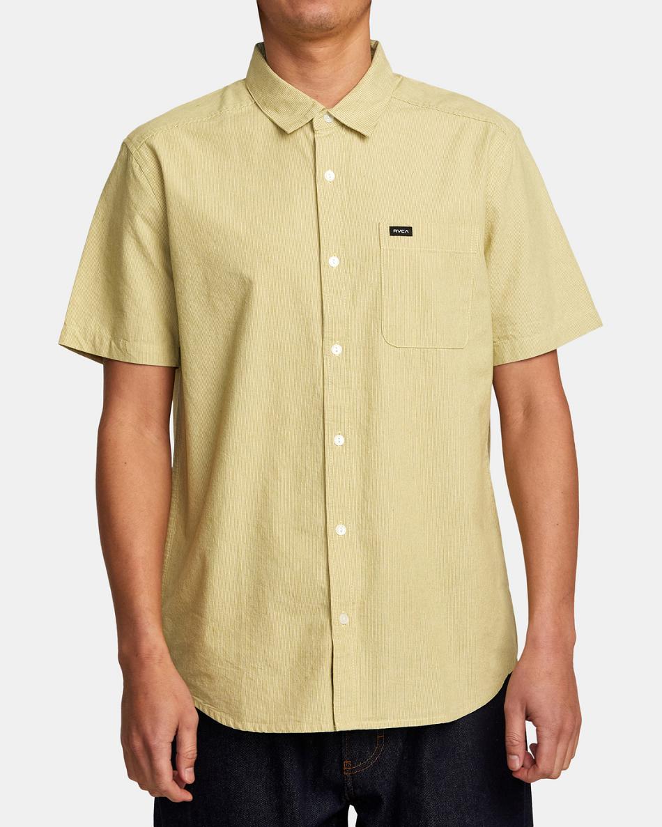Marsh Rvca Visions Stripe Short Sleeve Men's T shirt | USIIZ81153