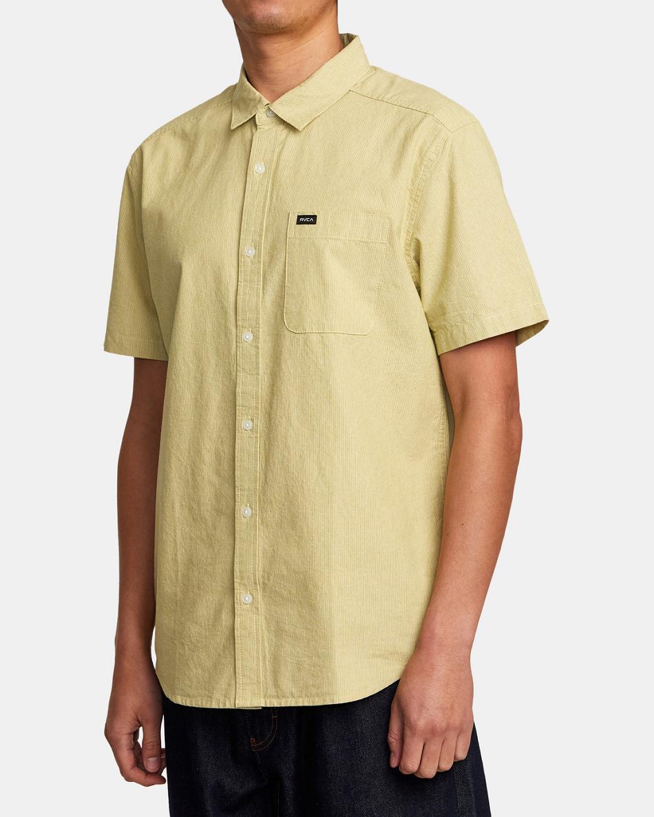 Marsh Rvca Visions Stripe Short Sleeve Men's T shirt | USIIZ81153