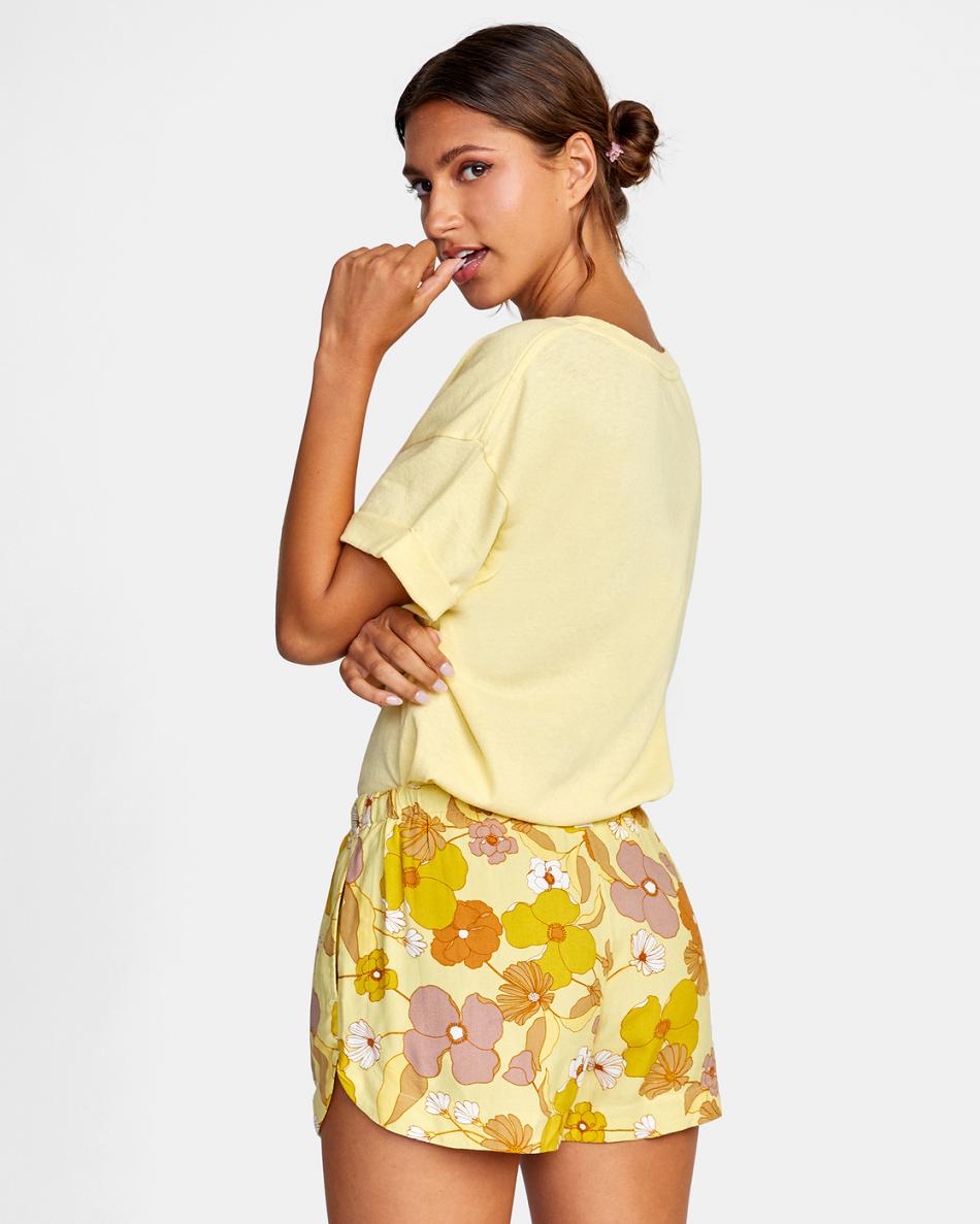 Mellow Yellow Rvca New Yume Drawcord Women's Skirts | MUSHR11881