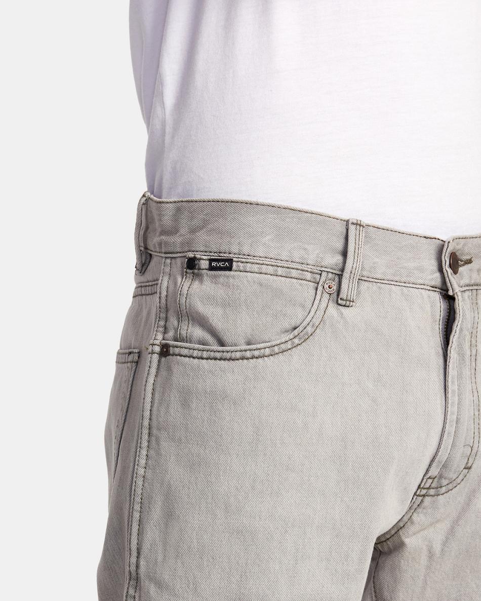 Mid Grey Rvca Weekend Straight Fit Men's Jeans | USZPD52427