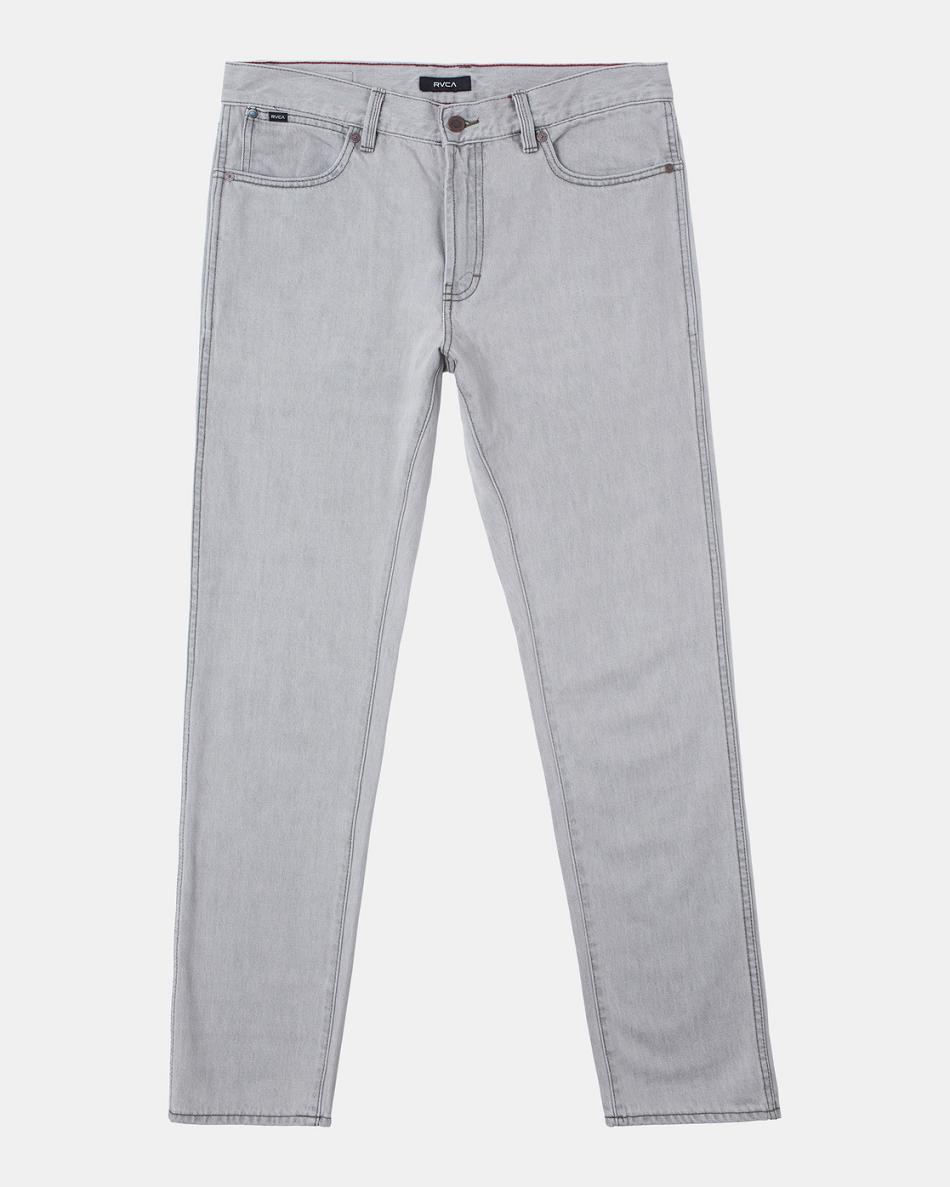 Mid Grey Rvca Weekend Straight Fit Men\'s Jeans | USZPD52427
