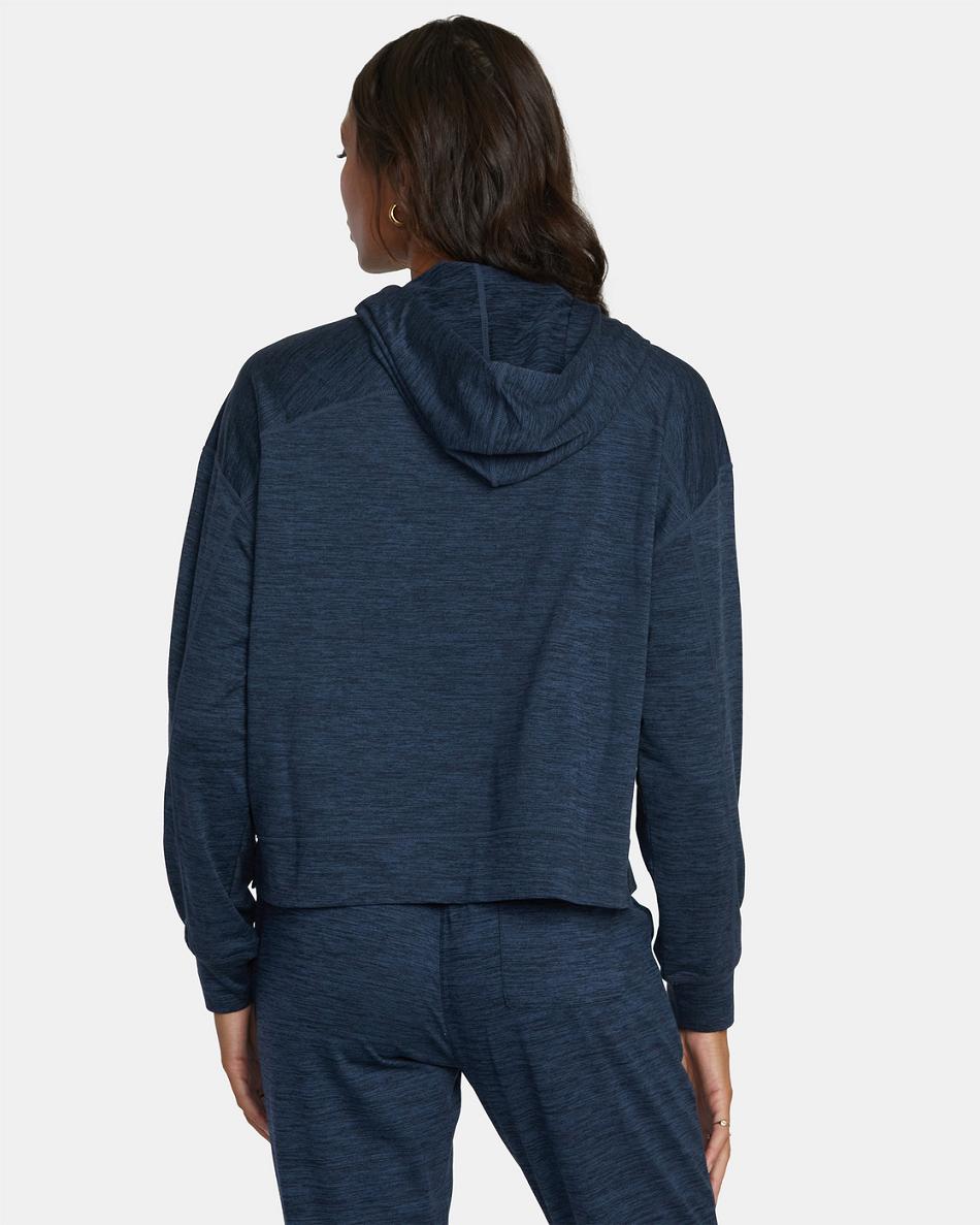 Midnight Rvca C-Able Cropped Workout Women's Hoodie | USNEJ37430