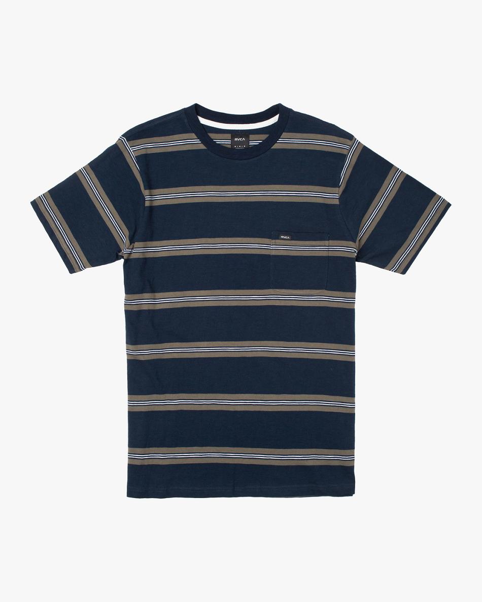 Midnight Rvca Fragment Stripe Short Sleeve Boys\' Tanks | EUSHC19704