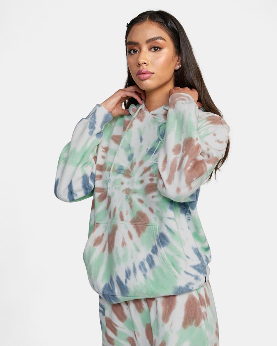 Mint Rvca All The Way Tie-Dye Women's Hoodie | FUSUI49488