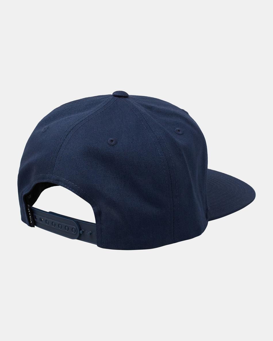 Moody Blue Rvca Arched Snapback Men's Hats | USXMI42803
