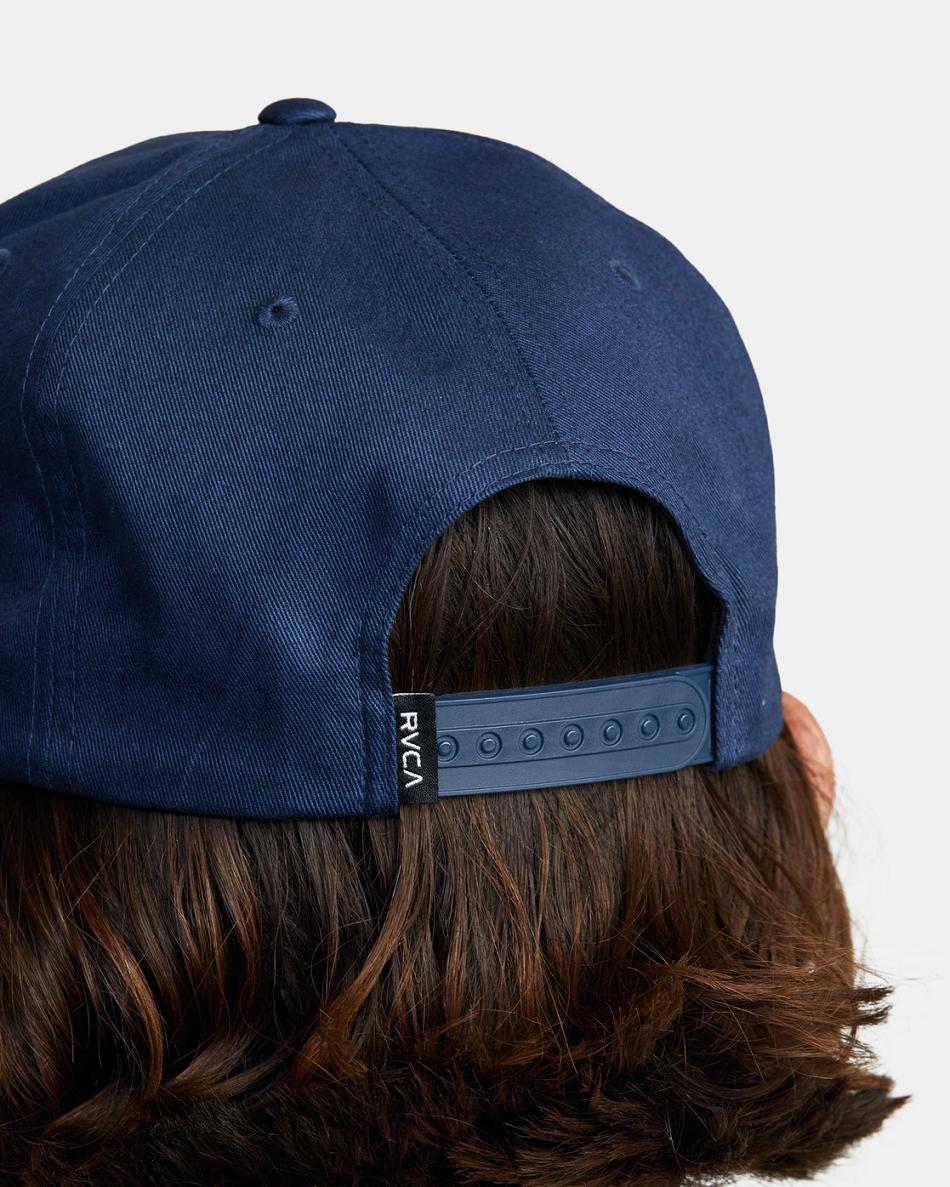 Moody Blue Rvca Arched Snapback Men's Hats | USXMI42803