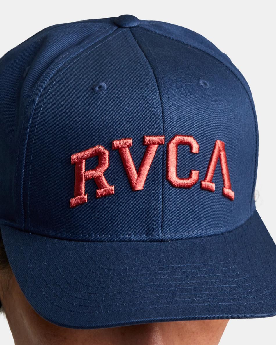 Moody Blue Rvca Arched Snapback Men's Hats | USXMI42803