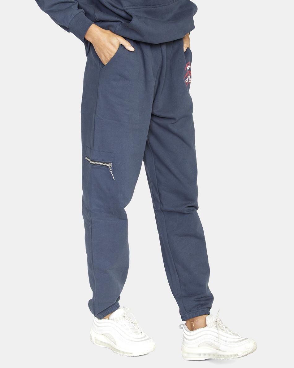 Moody Blue Rvca Maxwell Women's Pants | MUSFT98147