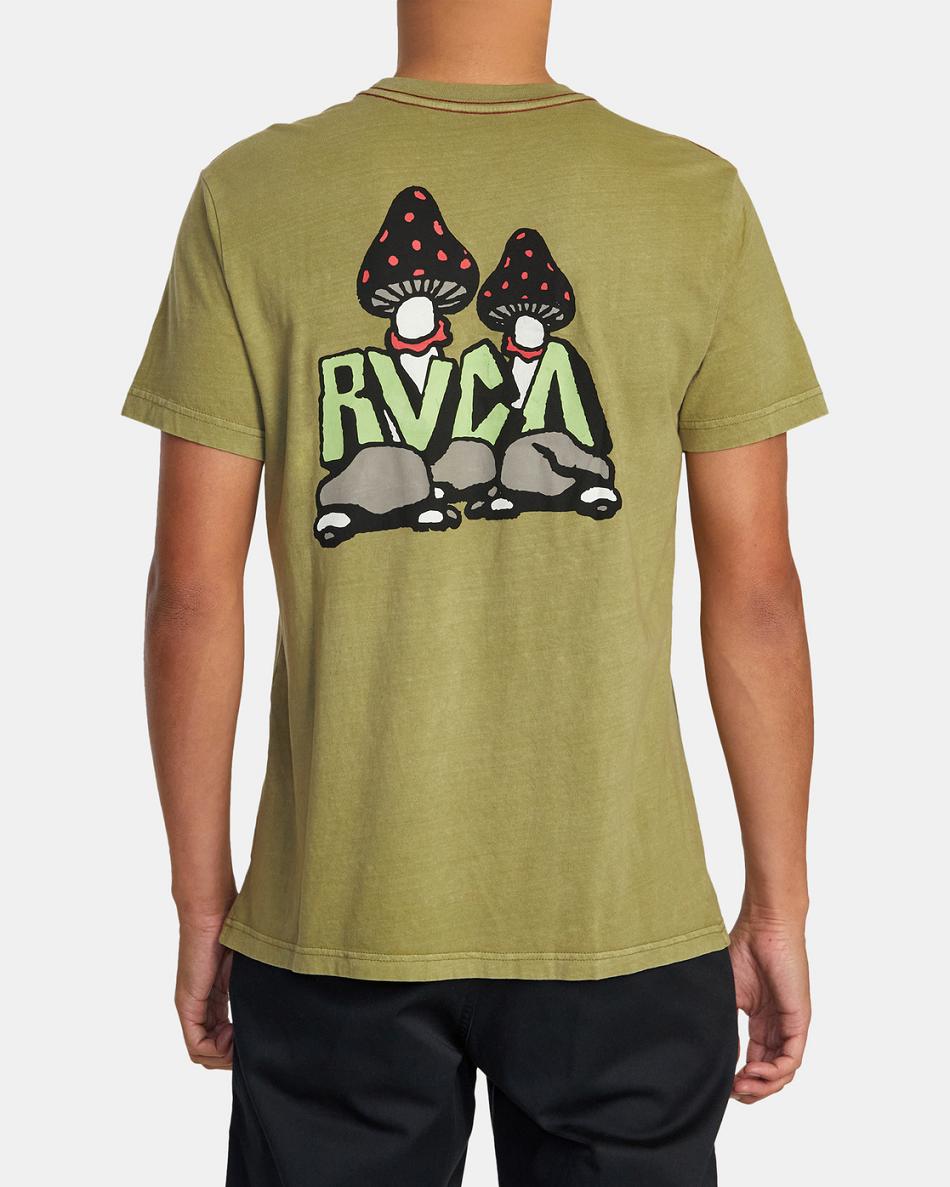 Mosstone Rvca Mycelyum Tee Men's Short Sleeve | USJBT13328