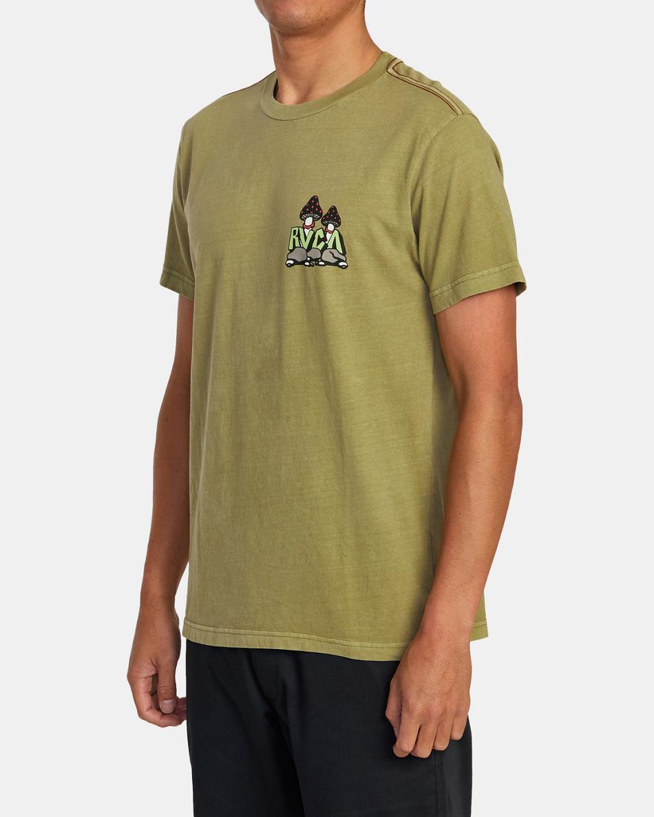 Mosstone Rvca Mycelyum Tee Men's Short Sleeve | USJBT13328