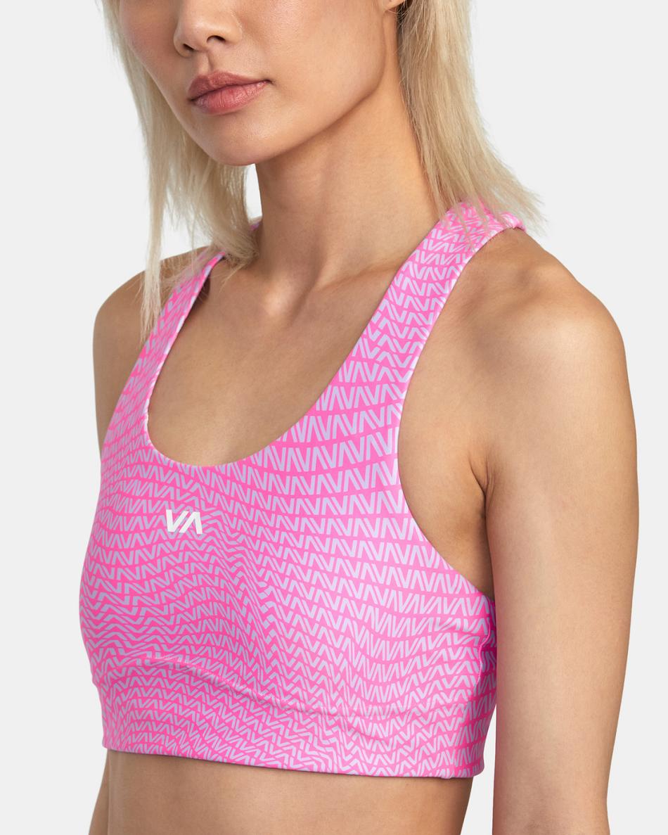 Motif Fluro Rvca VA Essential Mid Support Women's Workout Tops | DUSKV18518